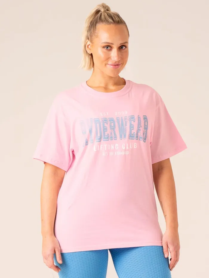 Grit Oversized TShirt 8211 Pink Women Ryderwear TShirts