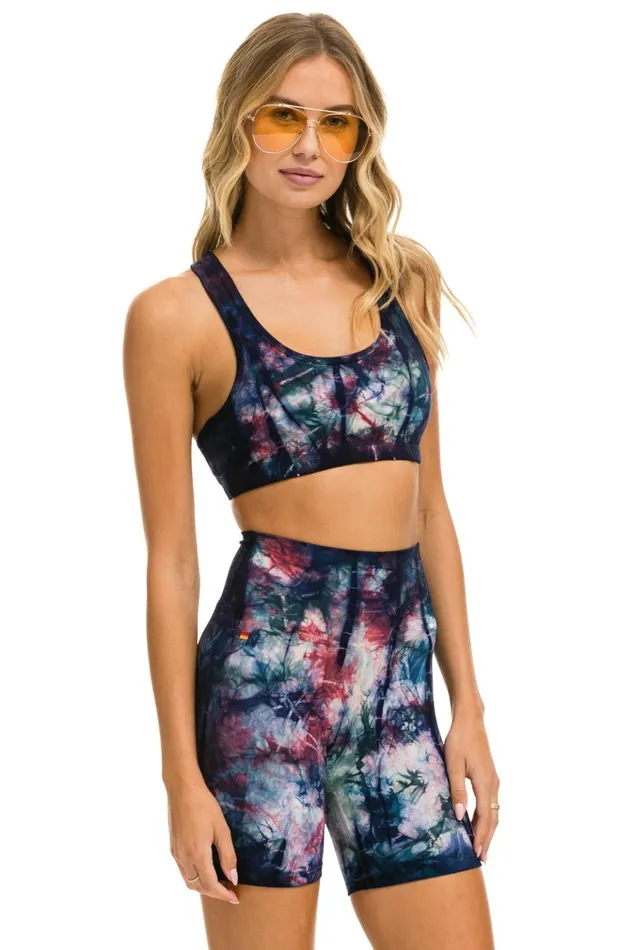 HAND DYED 6 INCH HIRISE BIKER SHORT 8211 TIE DYE MULTI Women Aviator Nation Shorts