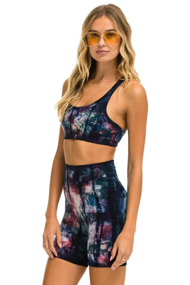 HAND DYED 6 INCH HIRISE BIKER SHORT 8211 TIE DYE MULTI Women Aviator Nation Shorts