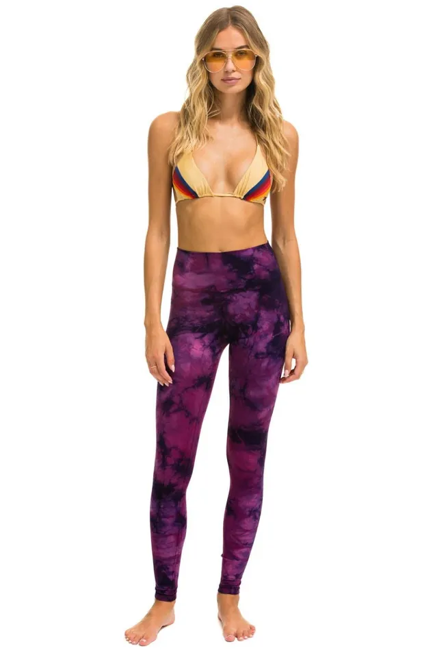 HAND DYED FULL LENGTH HIRISE LEGGINGS 8211 TIE DYE CRYSTAL ROSE WomenMen Aviator Nation Activewear HAND DYED FULL LENGTH HIRISE LEGGINGS 8211 TIE DYE CRYSTAL ROSE WomenMen Aviator Nation Activewear