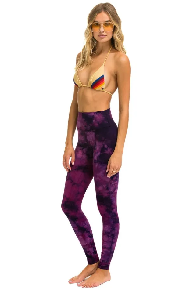 HAND DYED FULL LENGTH HIRISE LEGGINGS 8211 TIE DYE CRYSTAL ROSE WomenMen Aviator Nation Activewear
