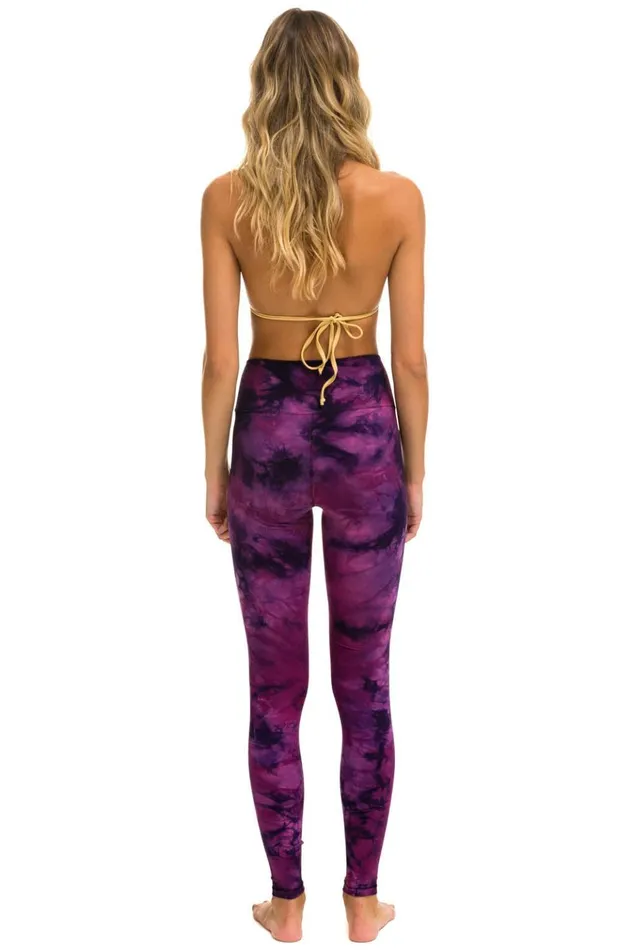 HAND DYED FULL LENGTH HIRISE LEGGINGS 8211 TIE DYE CRYSTAL ROSE WomenMen Aviator Nation Activewear