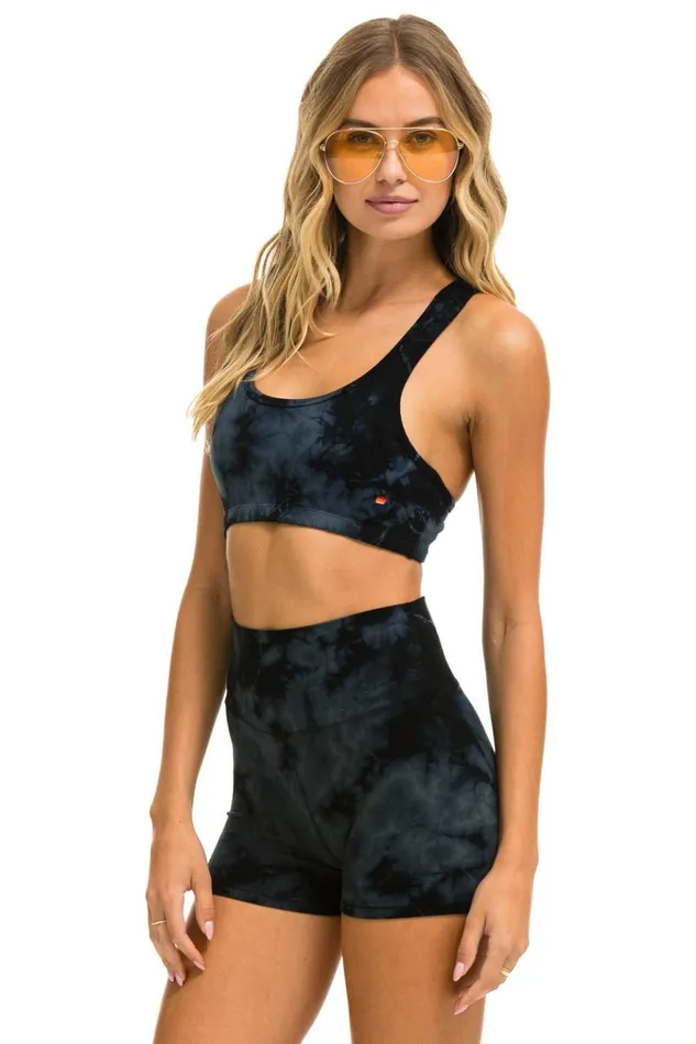 HAND DYED SPORTS BRA 8211 TIE DYE CRYSTAL SMOKE Women Aviator Nation Sports Bras