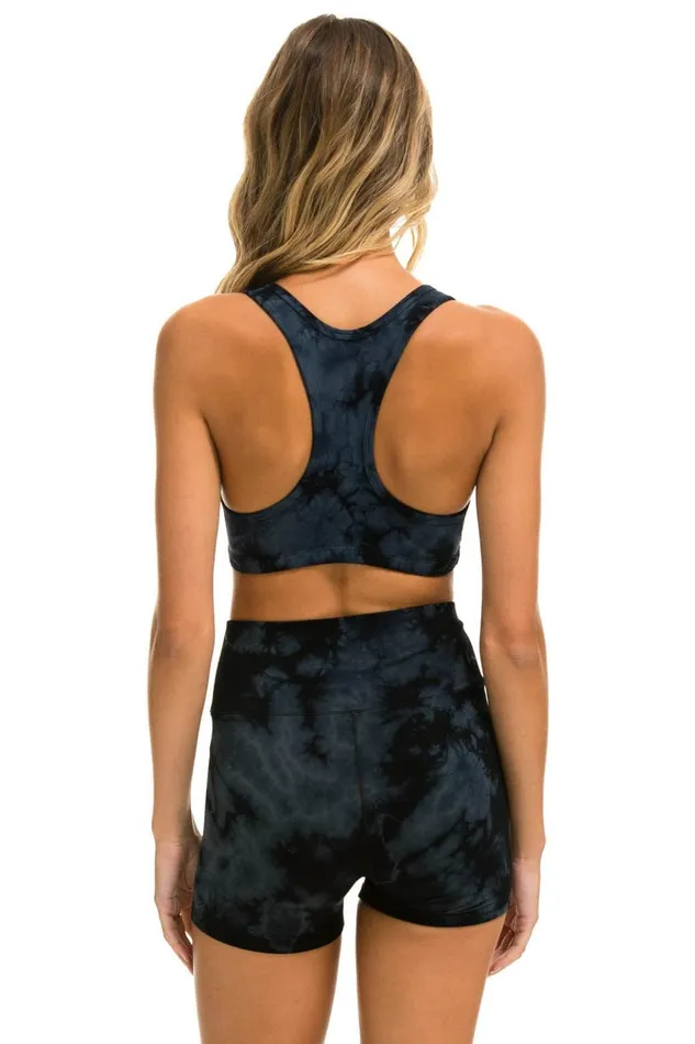 HAND DYED SPORTS BRA 8211 TIE DYE CRYSTAL SMOKE Women Aviator Nation Sports Bras