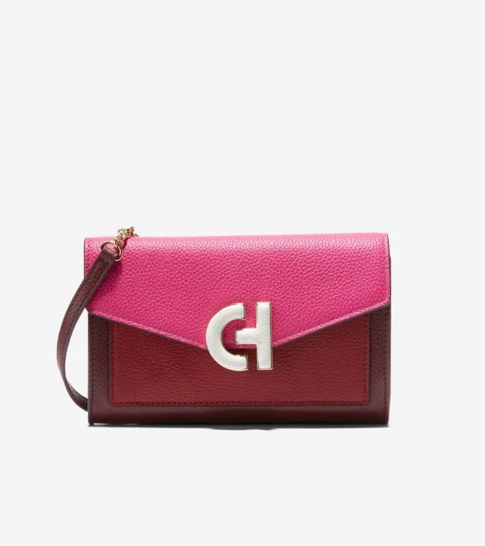 Handbags and Purses Women Cole Haan Oversized Closure Phone Case Bloodstonepink Yarrowivory