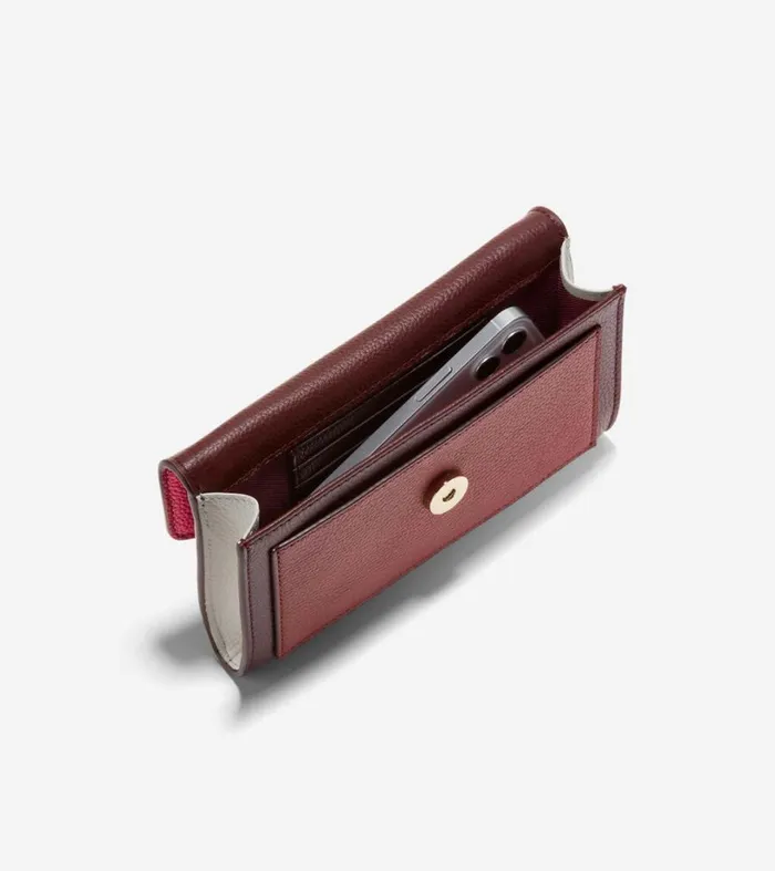 Handbags and Purses Women Cole Haan Oversized Closure Phone Case Bloodstonepink Yarrowivory