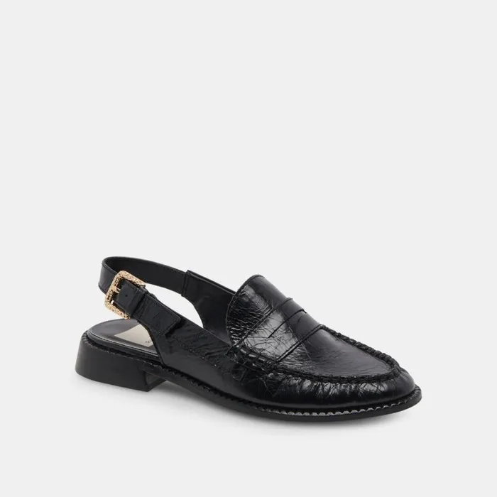 Hardi Loafers Midnight Crinkle Patent Women Dolce Vita Flats and Loafers