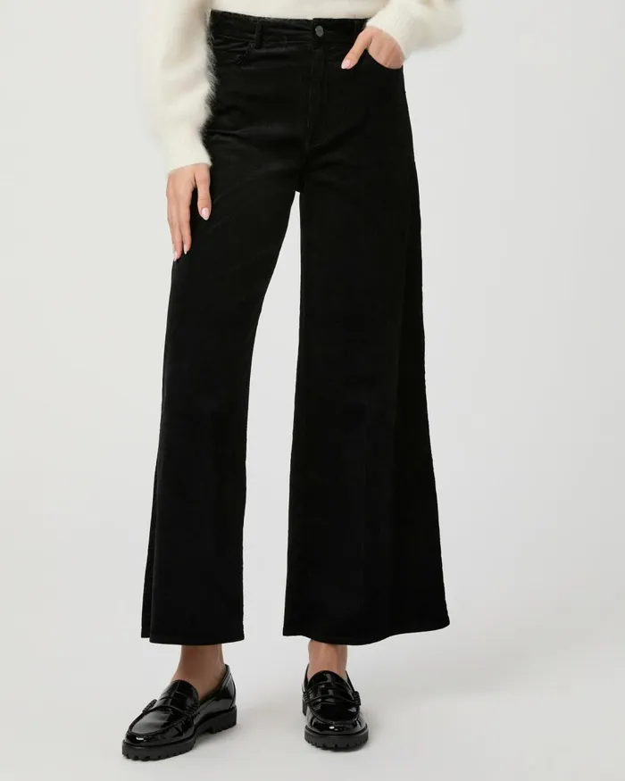 Harper Ankle Wide Leg Pant 8211 Black Velvet Corduroy Women PAIGE Pants Harper Ankle Wide Leg Pant 8211 Black Velvet Corduroy Women PAIGE Pants