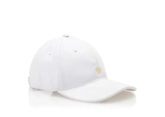 Hats Women TOM FORD COTTON CANVAS TF BASEBALL CAP White