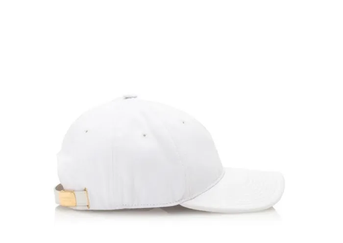 Hats Women TOM FORD COTTON CANVAS TF BASEBALL CAP White Hats Women TOM FORD COTTON CANVAS TF BASEBALL CAP White