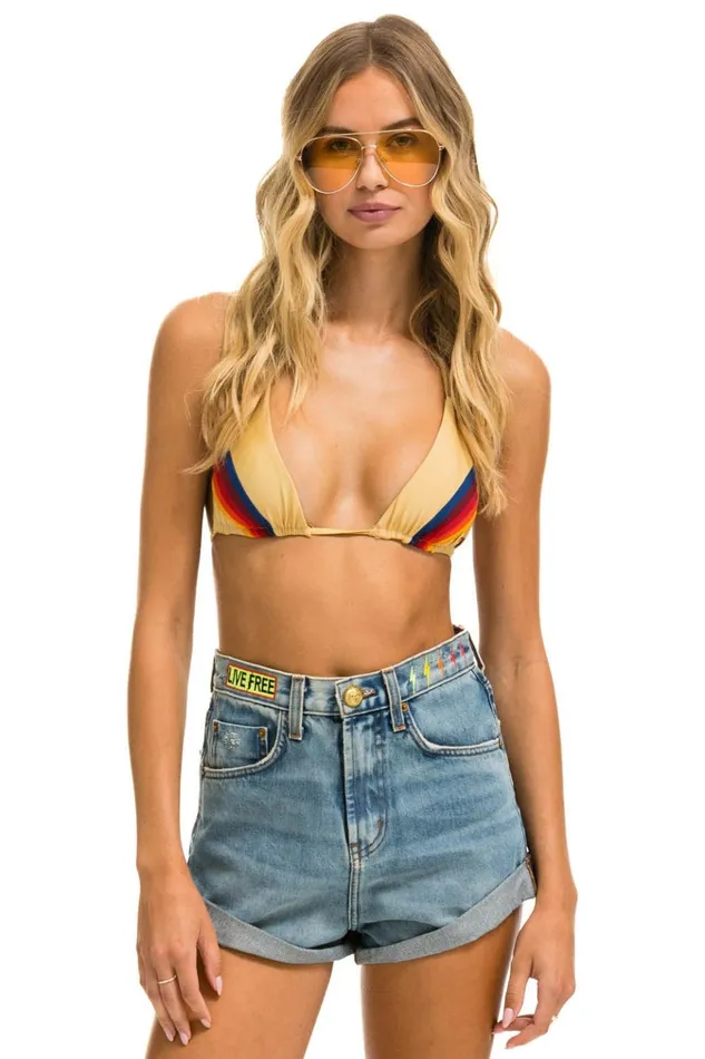 HI RISE ROCKER LIVE FREE BOLT JEAN SHORTS 8211 VINTAGE Women Aviator Nation Shorts
