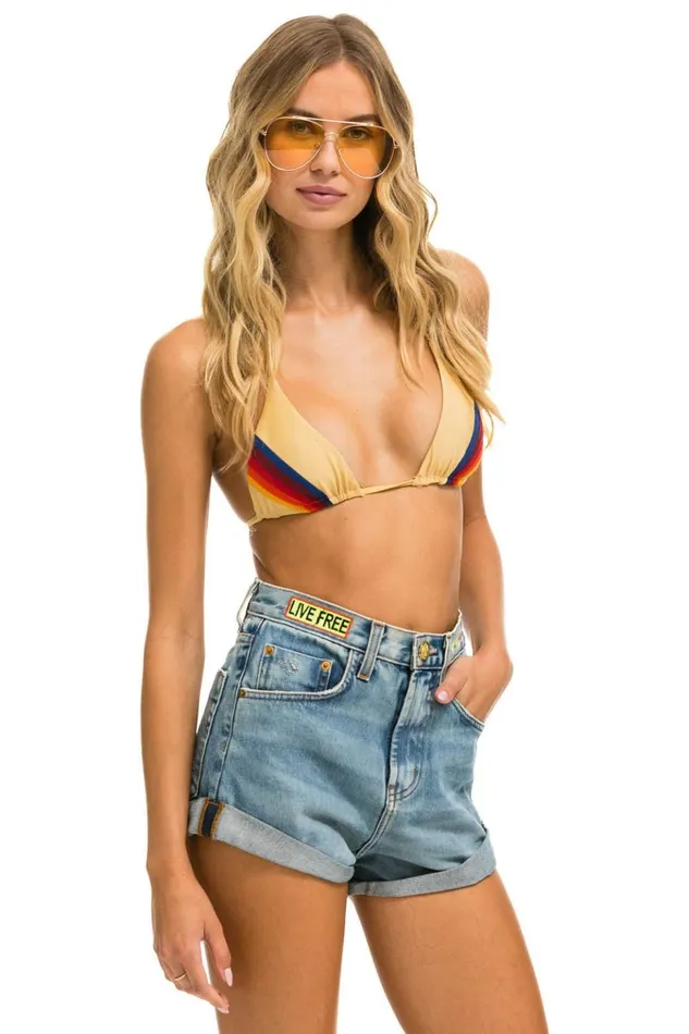 HI RISE ROCKER LIVE FREE BOLT JEAN SHORTS 8211 VINTAGE Women Aviator Nation Shorts