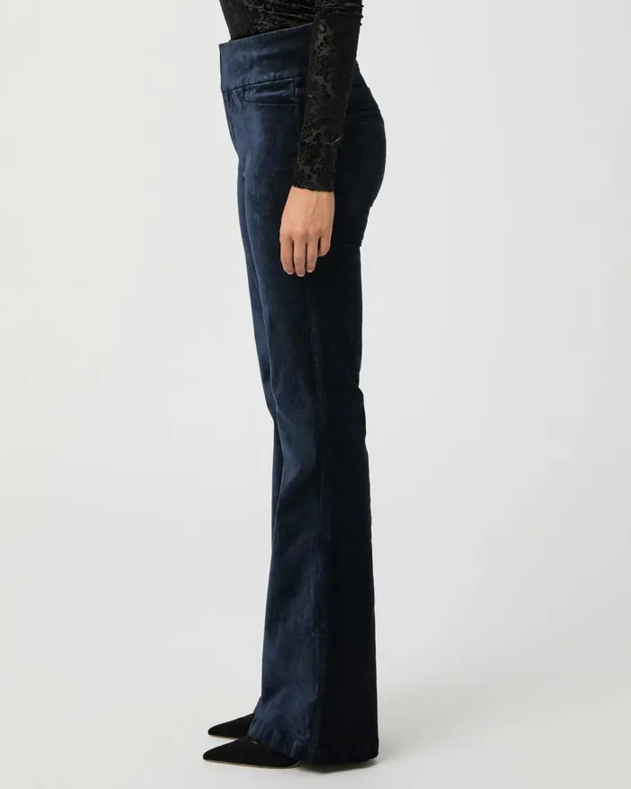 High Rise Lou Lou Flare Pant 8211 Deep Navy Velvet Women PAIGE Pants High Rise Lou Lou Flare Pant 8211 Deep Navy Velvet Women PAIGE Pants