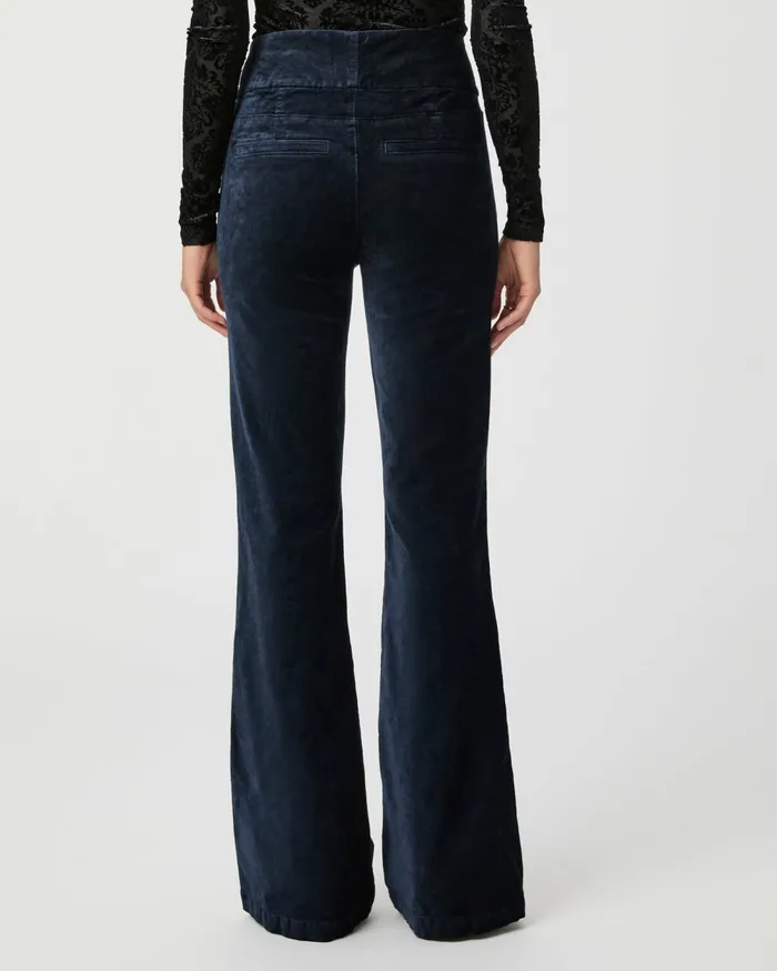 High Rise Lou Lou Flare Pant 8211 Deep Navy Velvet Women PAIGE Pants High Rise Lou Lou Flare Pant 8211 Deep Navy Velvet Women PAIGE Pants