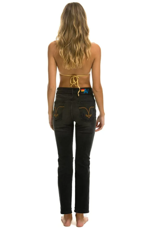 HIGH RISE SLIM BOOT JEAN 8211 VINTAGE BLACK Women Aviator Nation Denim