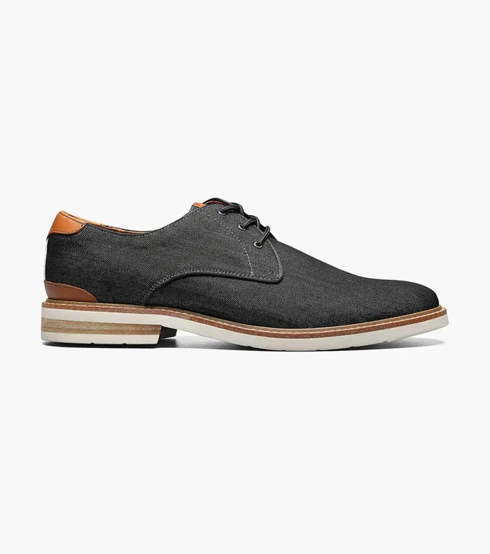 Highland Canvas Plain Toe Oxford Black Men Florsheim Casual Shoes
