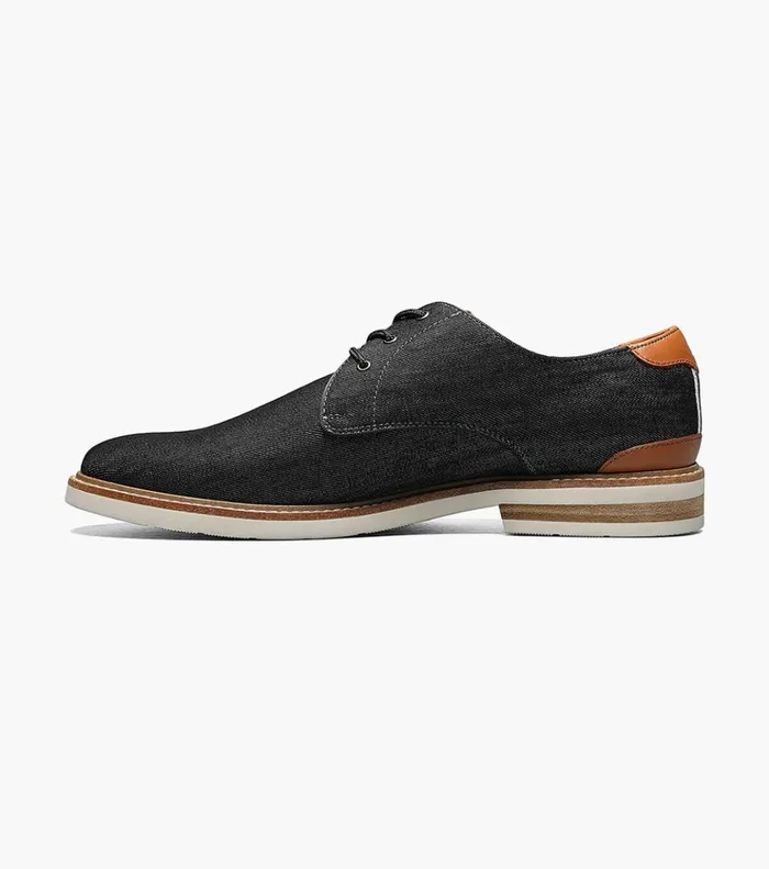 Highland Canvas Plain Toe Oxford Black Men Florsheim Casual Shoes