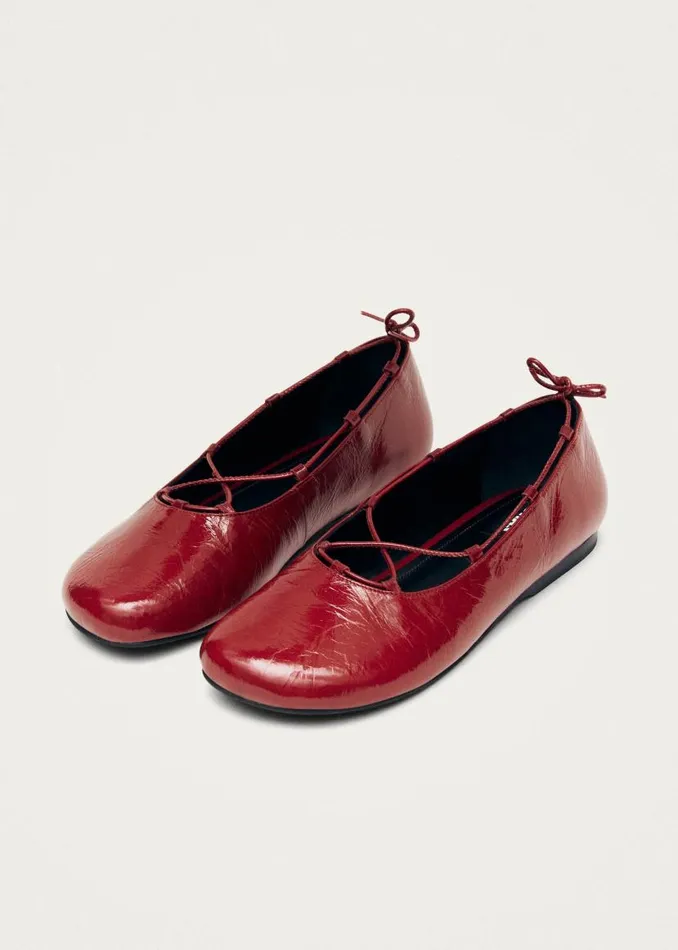 Hollis Onix Red Leather Ballet Flats Women ALOHAS Ballet Flats