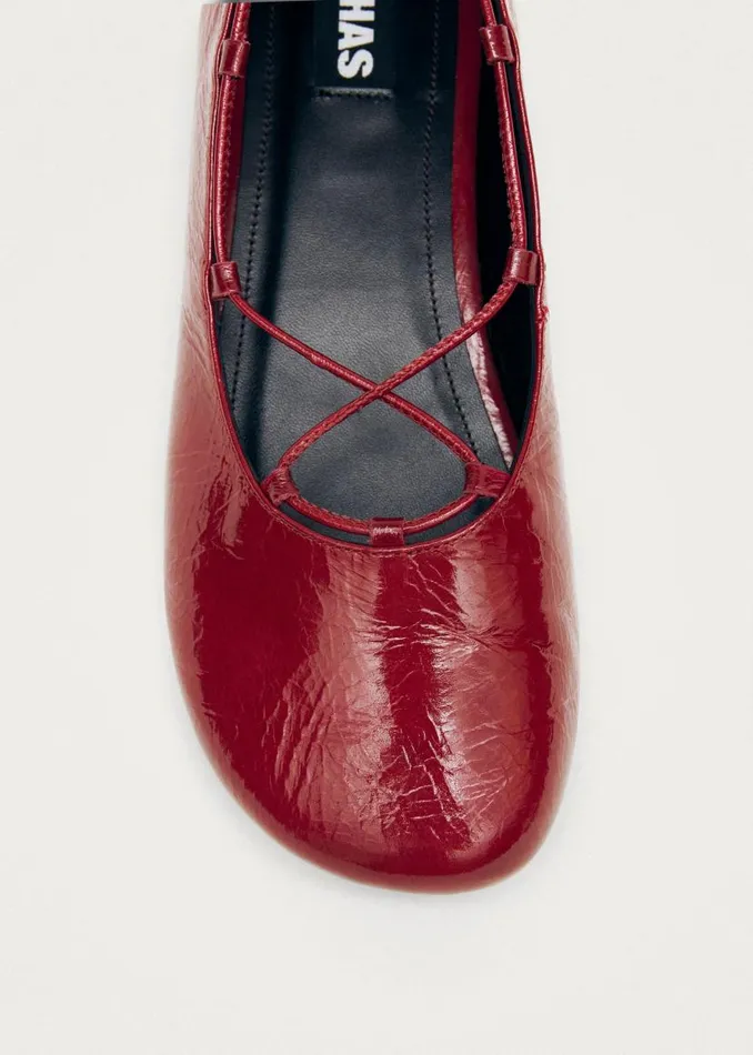 Hollis Onix Red Leather Ballet Flats Women ALOHAS Ballet Flats