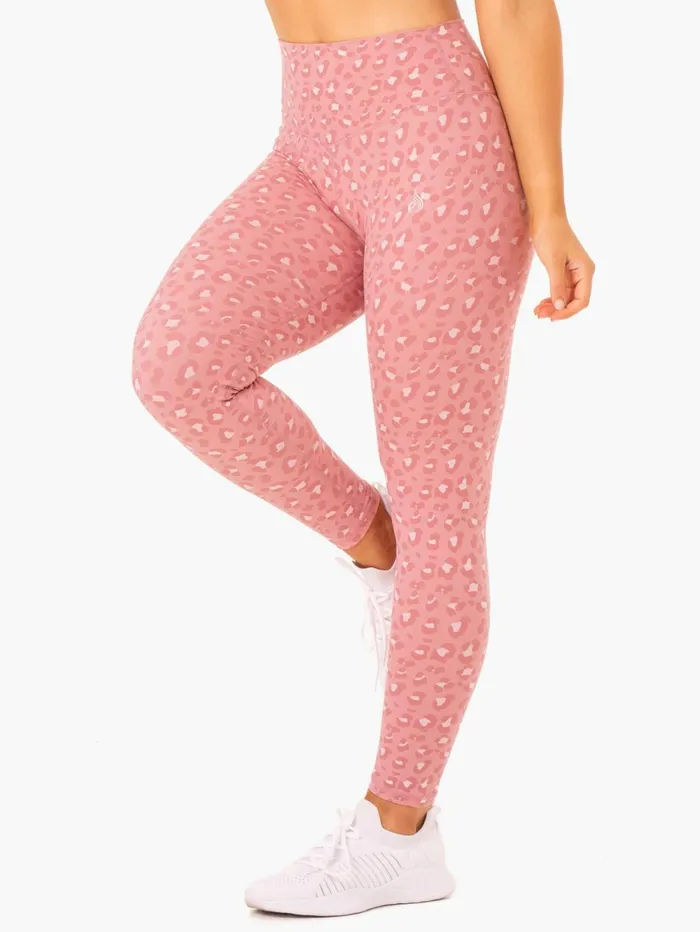 Hybrid Full Length Leggings 8211 Pink Leopard Women Ryderwear Leggings