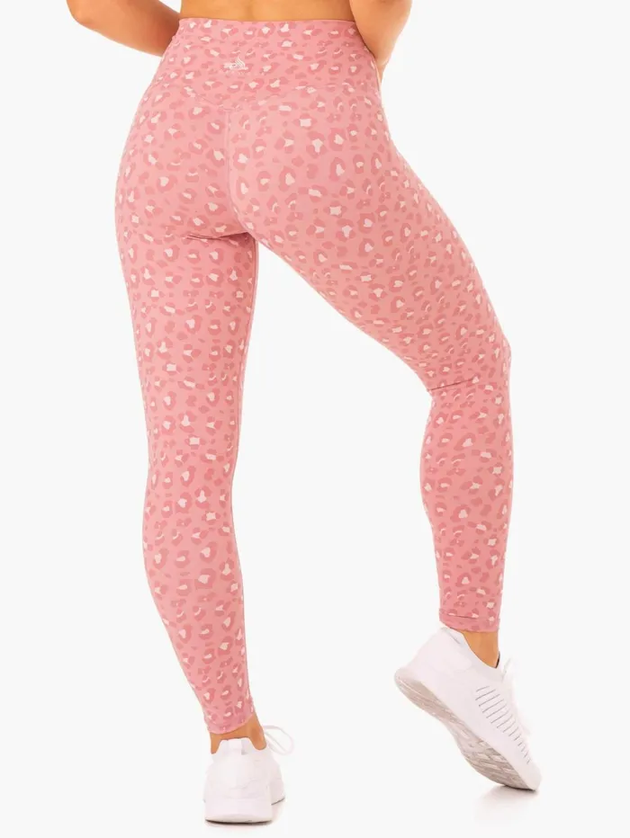 Hybrid Full Length Leggings 8211 Pink Leopard Women Ryderwear Leggings
