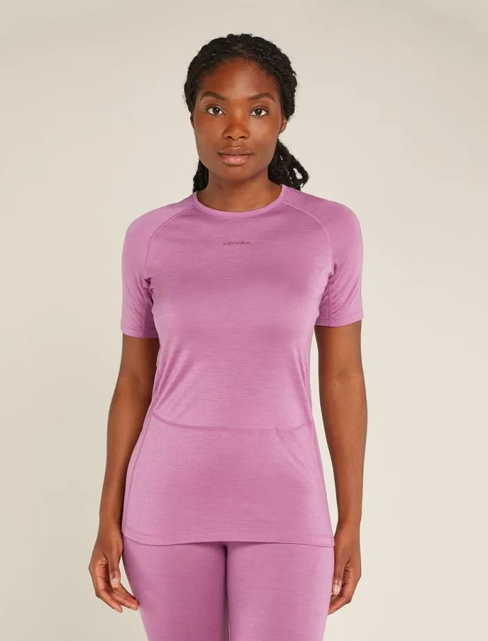 Icebreaker 125 ZoneKnit Short Sleeve Crewe Thermal Top Decoashen Women039s Base Layers