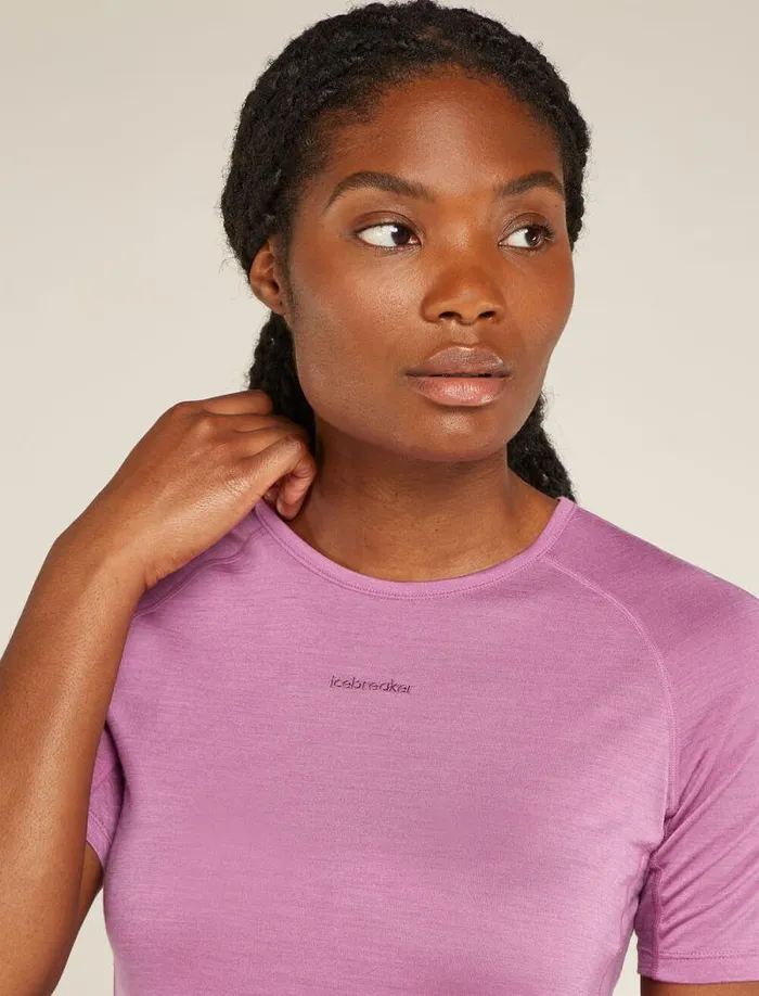 Icebreaker 125 ZoneKnit Short Sleeve Crewe Thermal Top Decoashen Women039s Base Layers Icebreaker 125 ZoneKnit Short Sleeve Crewe Thermal Top Decoashen Women039s Base Layers