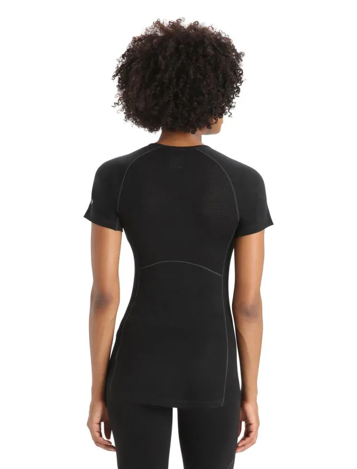 Icebreaker BodyfitZone Merino 150 Zone Short Sleeve Crewe Thermal Top Black Women039s Base Layers Icebreaker BodyfitZone Merino 150 Zone Short Sleeve Crewe Thermal Top Black Women039s Base Layers