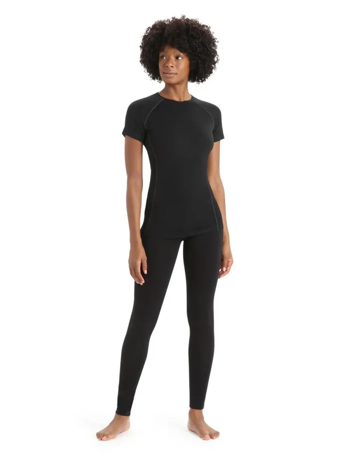 Icebreaker BodyfitZone Merino 150 Zone Short Sleeve Crewe Thermal Top Black Women039s Base Layers Icebreaker BodyfitZone Merino 150 Zone Short Sleeve Crewe Thermal Top Black Women039s Base Layers