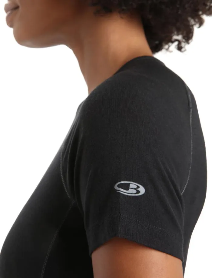 Icebreaker BodyfitZone Merino 150 Zone Short Sleeve Crewe Thermal Top Black Women039s Base Layers Icebreaker BodyfitZone Merino 150 Zone Short Sleeve Crewe Thermal Top Black Women039s Base Layers