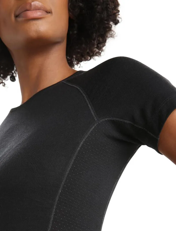 Icebreaker BodyfitZone Merino 150 Zone Short Sleeve Crewe Thermal Top Black Women039s Base Layers Icebreaker BodyfitZone Merino 150 Zone Short Sleeve Crewe Thermal Top Black Women039s Base Layers