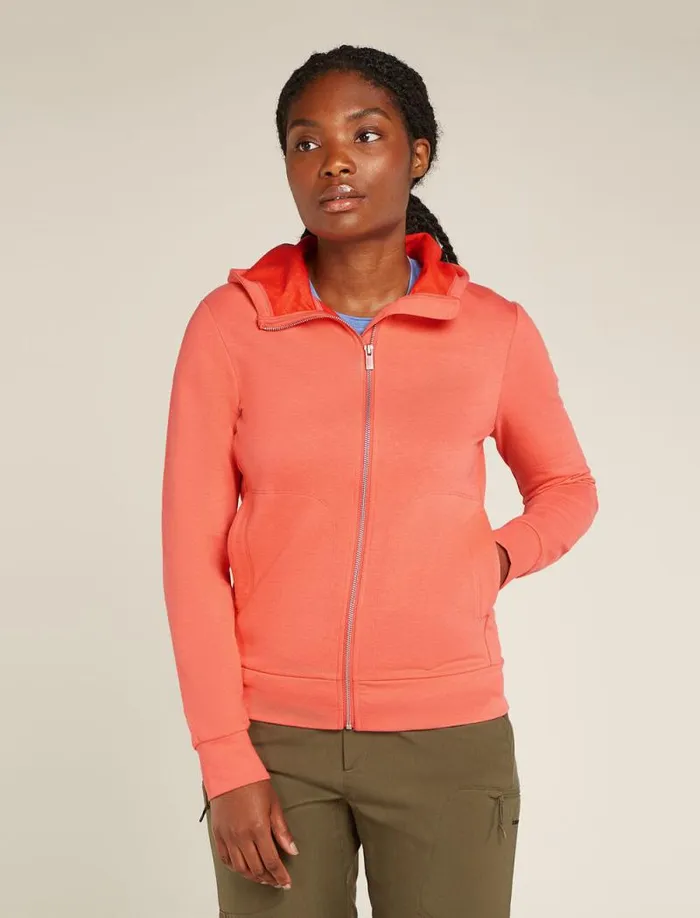 Icebreaker Central Classic Long Sleeve Zip Hoodie Tang Women039s Sweaters and Hoodies