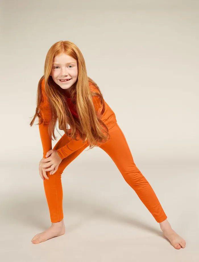 Icebreaker Kids039 Merino 200 Oasis Long Sleeve Crewe Thermal Top Blaze Kids039 Tops and Bottoms Icebreaker Kids039 Merino 200 Oasis Long Sleeve Crewe Thermal Top Blaze Kids039 Tops and Bottoms