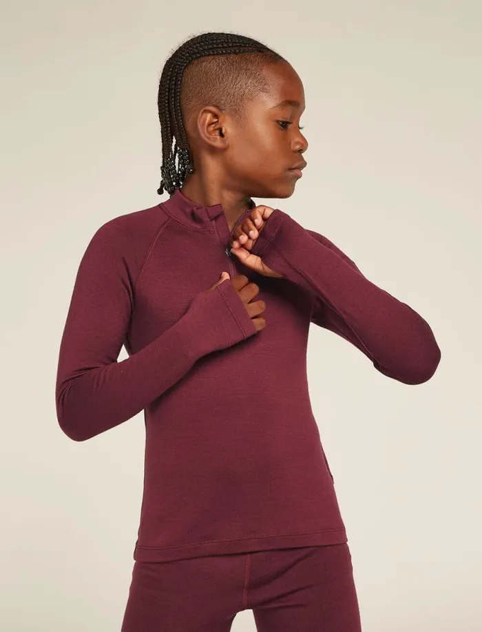 Icebreaker Kids039 Merino 260 Tech Long Sleeve Half Zip Thermal Top Port Kids039 Tops and Bottoms Icebreaker Kids039 Merino 260 Tech Long Sleeve Half Zip Thermal Top Port Kids039 Tops and Bottoms