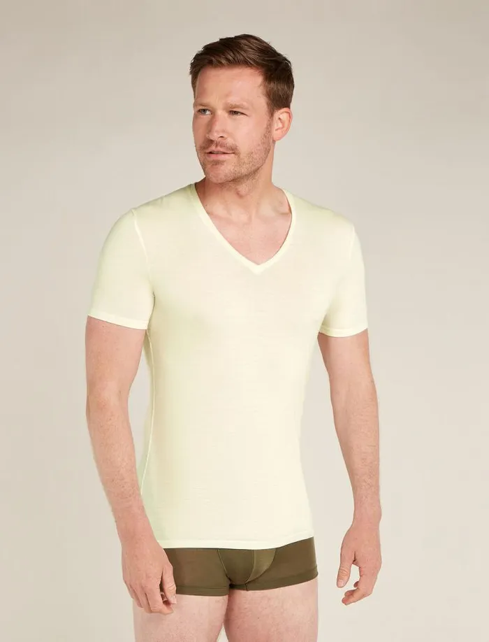 Icebreaker Merino 150 Anatomica Short Sleeve V Neck Top Undyed Men039s Underwear
