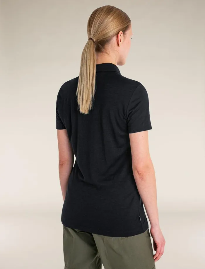 Icebreaker Merino 150 Tech Lite Short Sleeve Polo Black Women039s Tshirts and Tanks Icebreaker Merino 150 Tech Lite Short Sleeve Polo Black Women039s Tshirts and Tanks