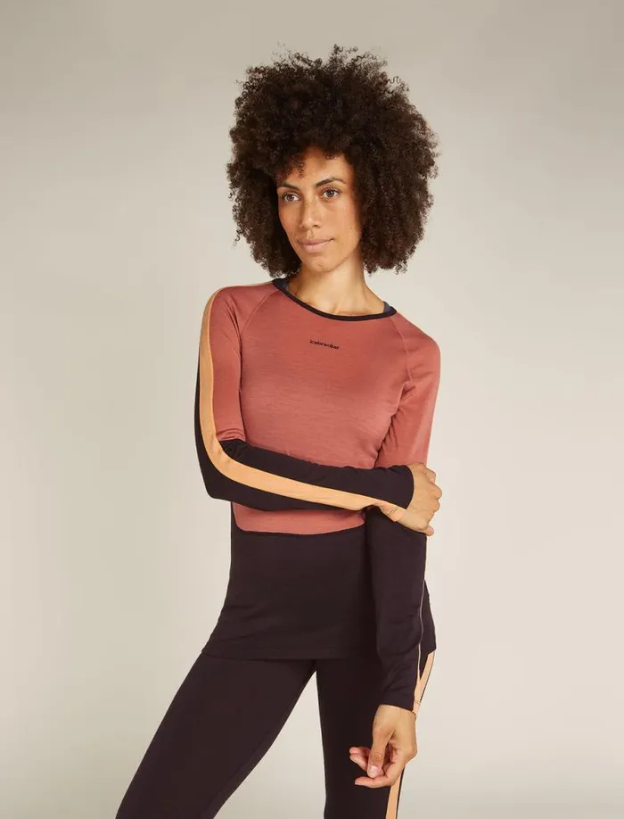 Icebreaker Merino 200 Sonebula Long Sleeve Crewe Thermal Top Bittersweetcedar Women039s Base Layers Icebreaker Merino 200 Sonebula Long Sleeve Crewe Thermal Top Bittersweetcedar Women039s Base Layers