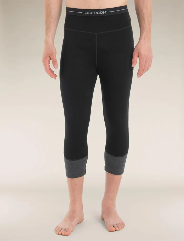 Icebreaker Merino 200 ZoneKnit 34 Thermal Leggings Blackjet Heather Men039s Base Layers