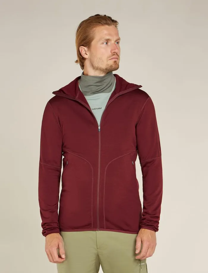 Icebreaker Merino 560 Realfleece Elemental Long Sleeve Zip Hoodie Port Men039s Sweaters and Hoodies