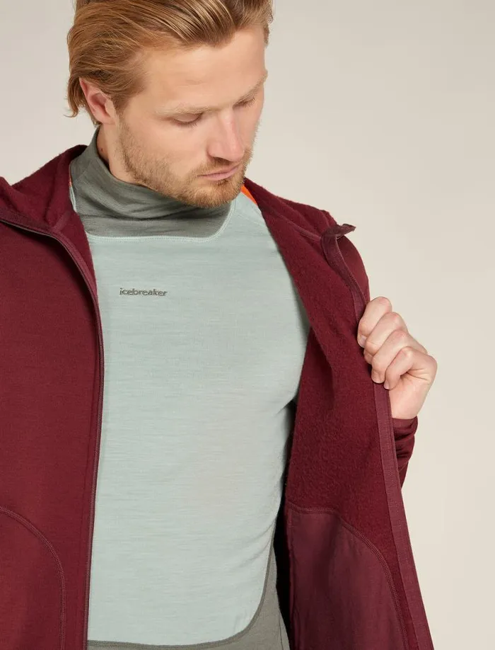 Icebreaker Merino 560 Realfleece Elemental Long Sleeve Zip Hoodie Port Men039s Sweaters and Hoodies Icebreaker Merino 560 Realfleece Elemental Long Sleeve Zip Hoodie Port Men039s Sweaters and Hoodies