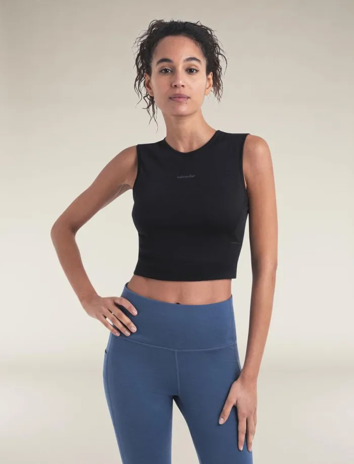 Icebreaker Merino Blend 125 ZoneKnit Energy Wind Cropped BraTank Black Women039s Tshirts and Tanks Icebreaker Merino Blend 125 ZoneKnit Energy Wind Cropped BraTank Black Women039s Tshirts and Tanks