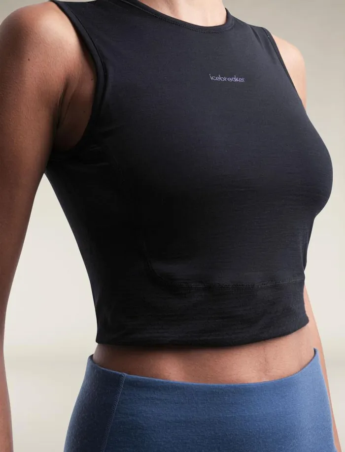 Icebreaker Merino Blend 125 ZoneKnit Energy Wind Cropped BraTank Black Women039s Tshirts and Tanks Icebreaker Merino Blend 125 ZoneKnit Energy Wind Cropped BraTank Black Women039s Tshirts and Tanks