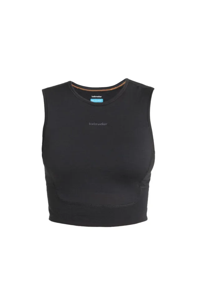 Icebreaker Merino Blend 125 ZoneKnit Energy Wind Cropped BraTank Black Women039s Tshirts and Tanks Icebreaker Merino Blend 125 ZoneKnit Energy Wind Cropped BraTank Black Women039s Tshirts and Tanks