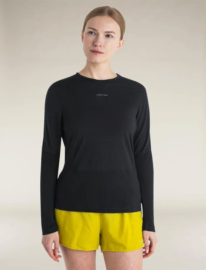 Icebreaker Merino Blend 125 ZoneKnit Energy Wind Long Sleeve TShirt Black Women039s Long Sleeve Tops Icebreaker Merino Blend 125 ZoneKnit Energy Wind Long Sleeve TShirt Black Women039s Long Sleeve Tops