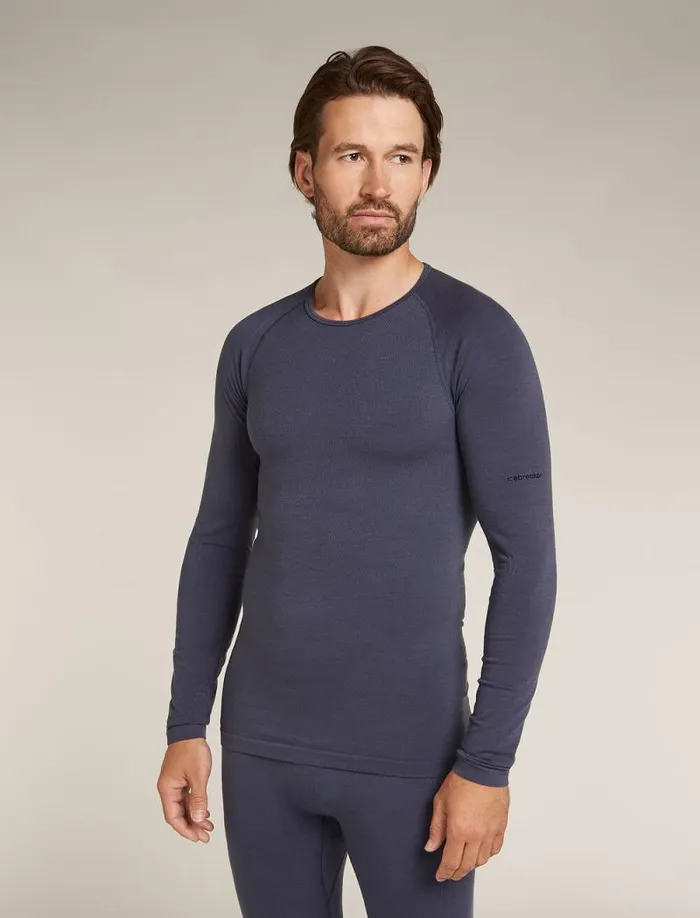 Icebreaker Merino Blend 260 ZoneKnit Seamless Long Sleeve Crewe Thermal Top Graphite Men039s Base Layers Icebreaker Merino Blend 260 ZoneKnit Seamless Long Sleeve Crewe Thermal Top Graphite Men039s Base Layers