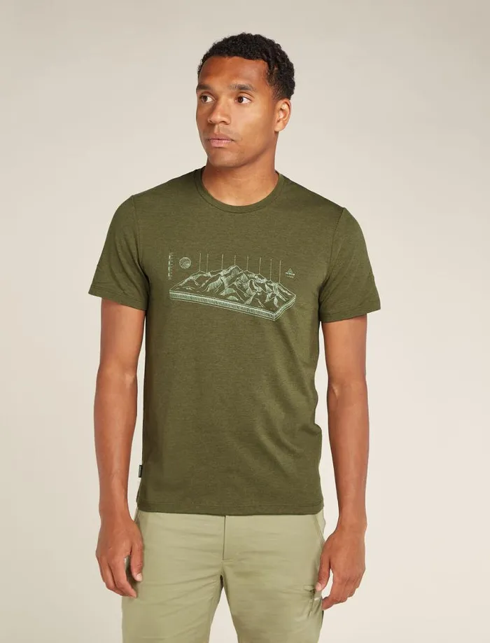 Icebreaker Merino Blend Central Classic Short Sleeve TShirt Alps 3D Loden Men039s Tshirts and Tanks Icebreaker Merino Blend Central Classic Short Sleeve TShirt Alps 3D Loden Men039s Tshirts and Tanks