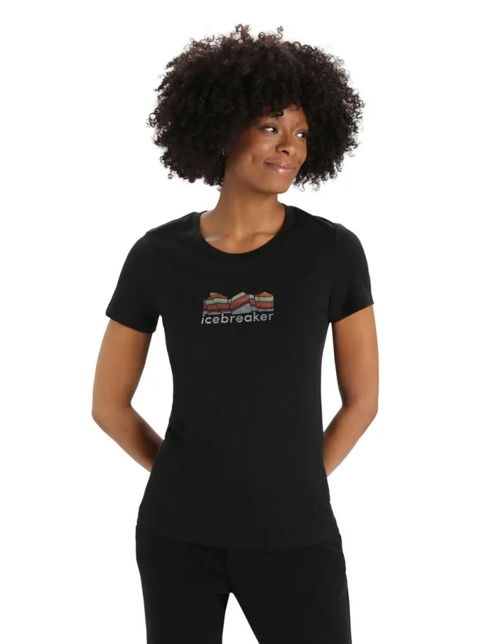 Icebreaker Merino Tech Lite II Short Sleeve TShirt Mountain Geology Black Women039s Tshirts and Tanks Icebreaker Merino Tech Lite II Short Sleeve TShirt Mountain Geology Black Women039s Tshirts and Tanks