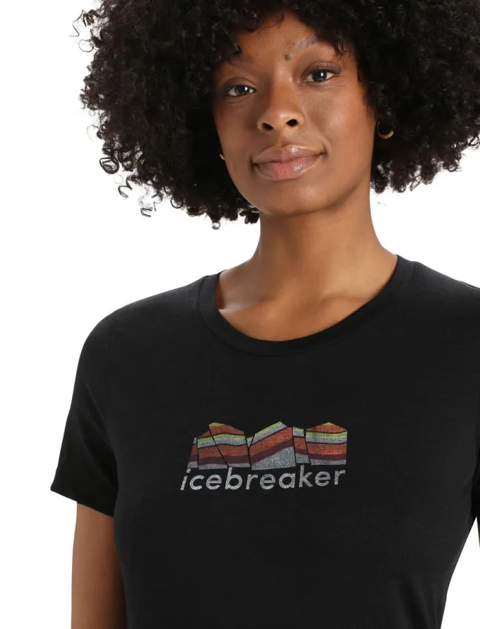Icebreaker Merino Tech Lite II Short Sleeve TShirt Mountain Geology Black Women039s Tshirts and Tanks Icebreaker Merino Tech Lite II Short Sleeve TShirt Mountain Geology Black Women039s Tshirts and Tanks