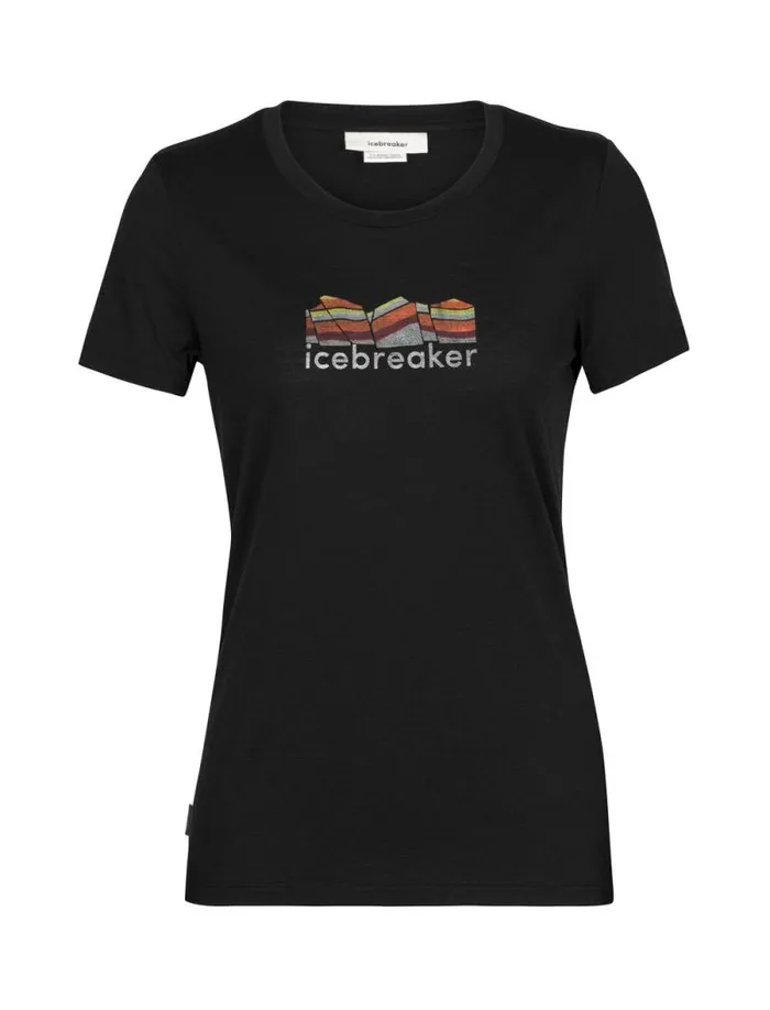 Icebreaker Merino Tech Lite II Short Sleeve TShirt Mountain Geology Black Women039s Tshirts and Tanks Icebreaker Merino Tech Lite II Short Sleeve TShirt Mountain Geology Black Women039s Tshirts and Tanks