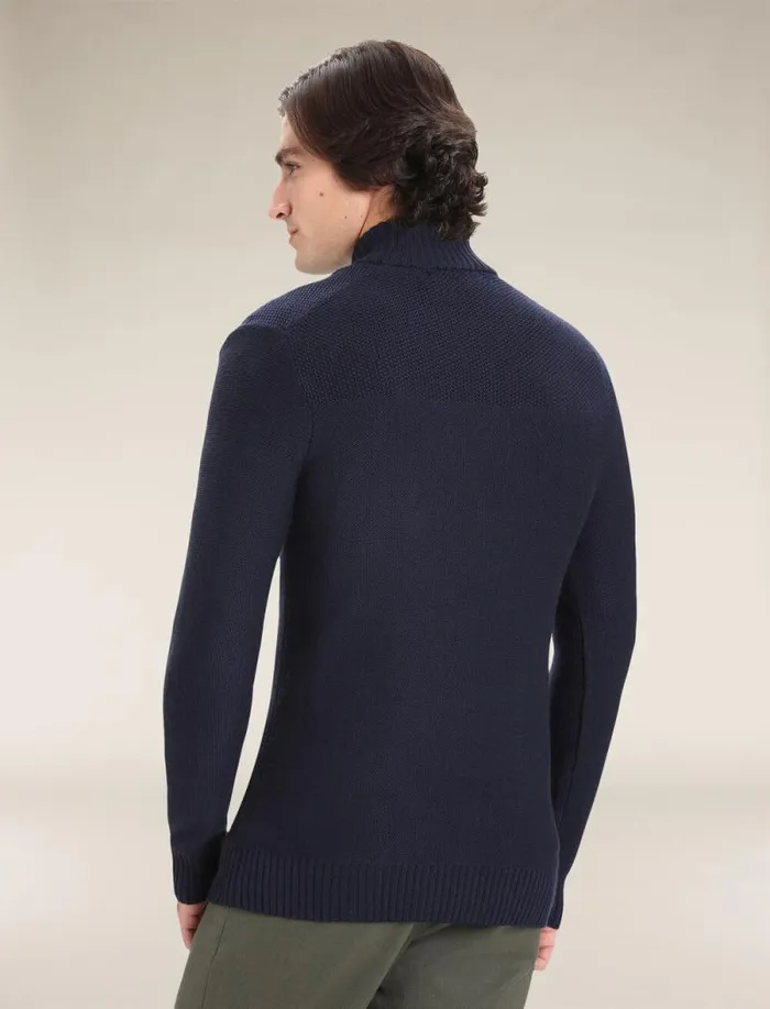 Icebreaker Waypoint Long Sleeve Half Zip Sweater Midnight Navy Men039s Sweaters and Hoodies